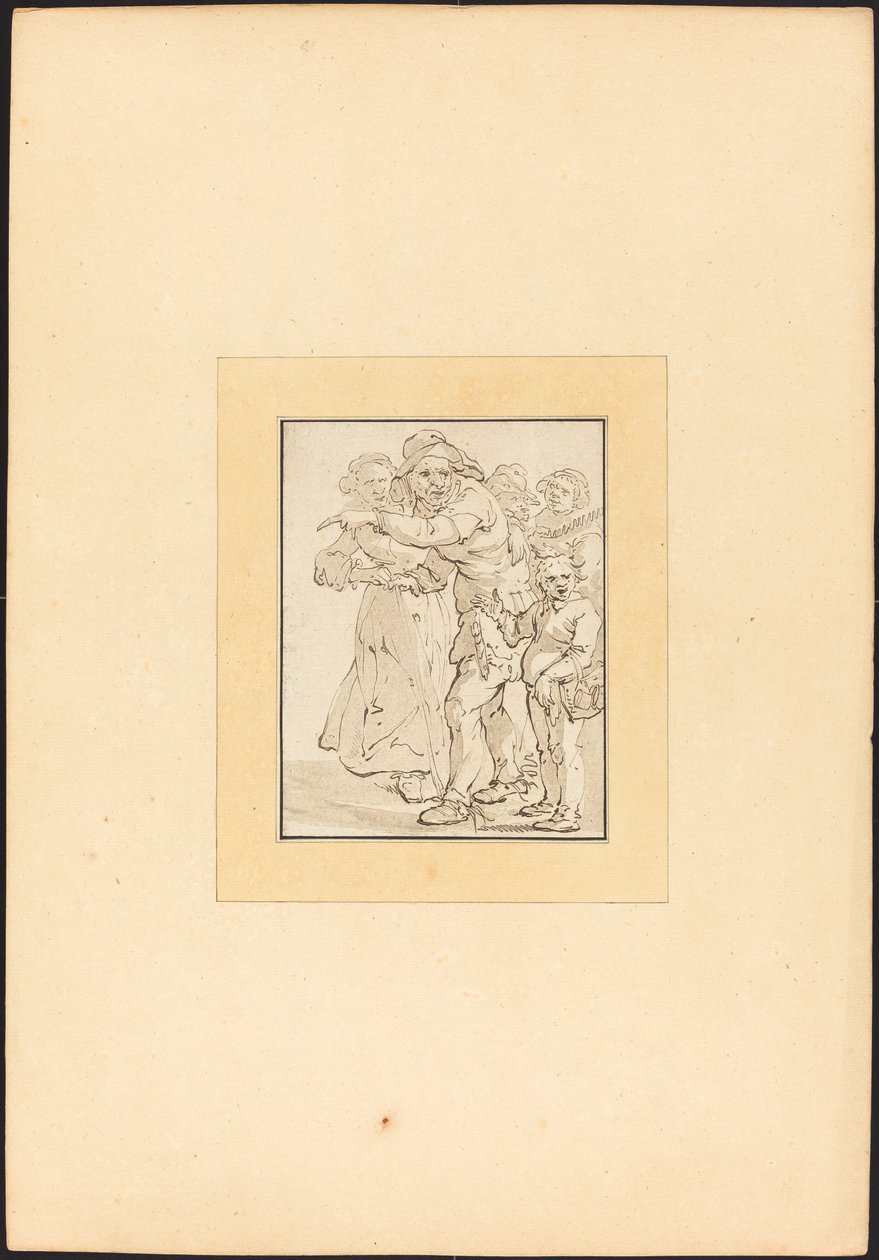 左を指差す老人 作： Adriaen Pietersz van deVenneの後のMariaCatharina Prestel