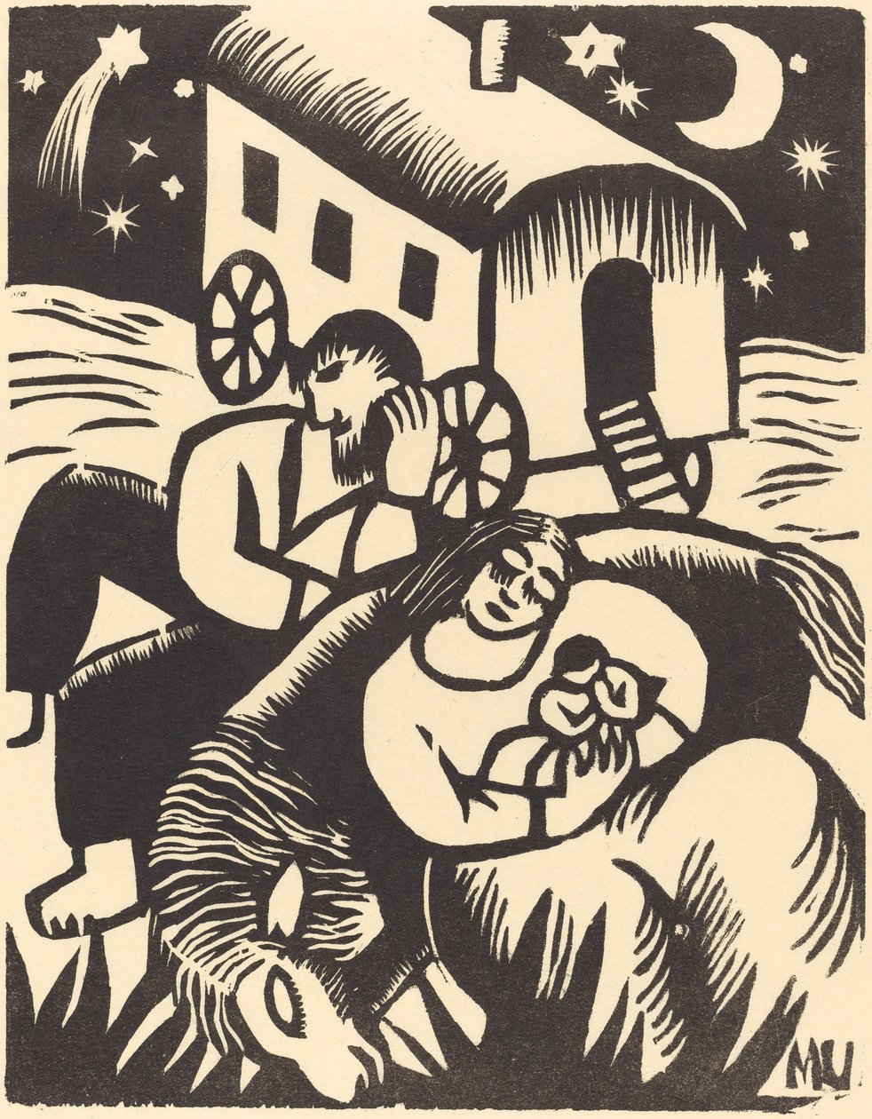 休息するジプシーたち（1918年 作： マリア・ウーデン
