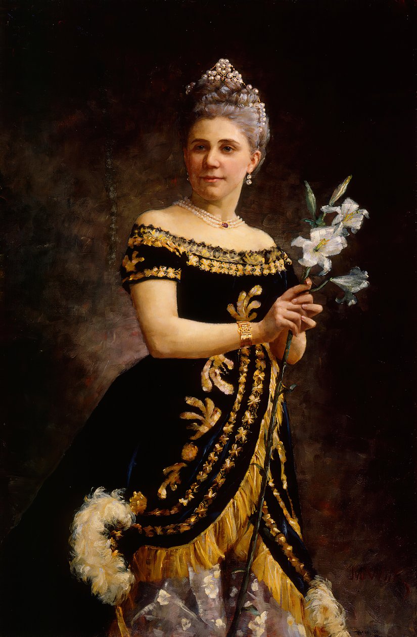 オペラ歌手イーダ・バジリエ=マゲルセンの肖像、1846年から1928年、オペラ座のフィリーネ役、1887年。 作： マリア・ウィーク
