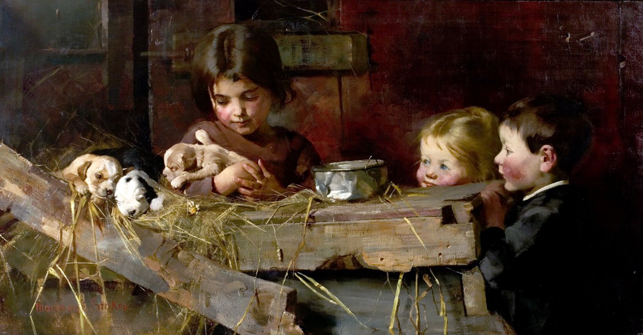 子供の頃の宝物、1886 作： マリアンヌ・ストークス