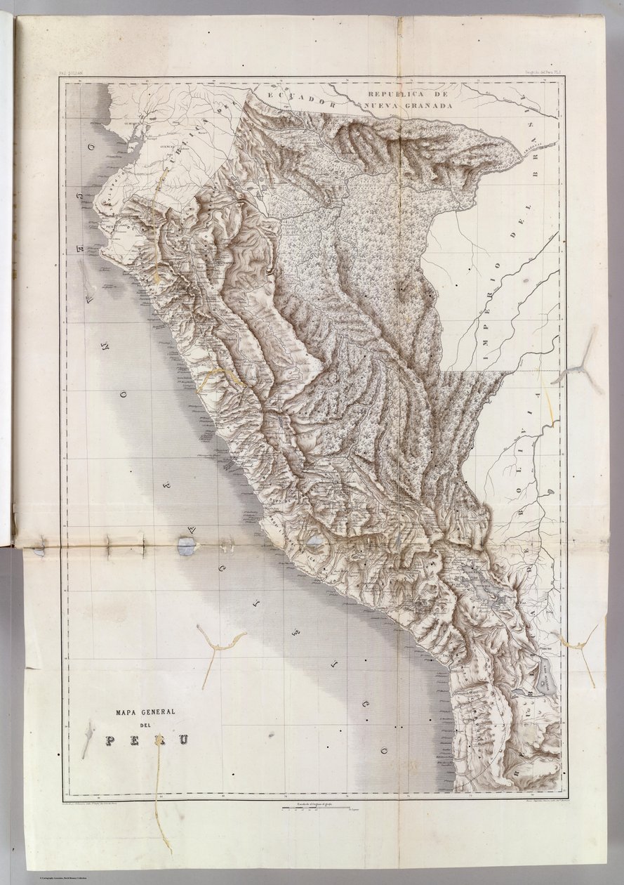 ペルーの概要地図、1865 作： マリアーノ・フェリペ・パス・ソルダン
