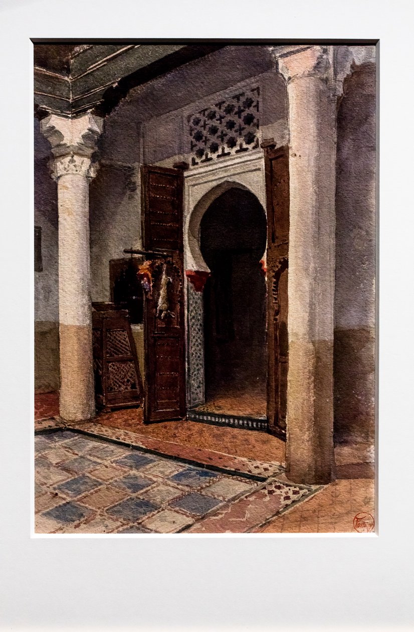 ムーア風中庭の一角、1870-71年頃（紙に水彩画） 作： 
