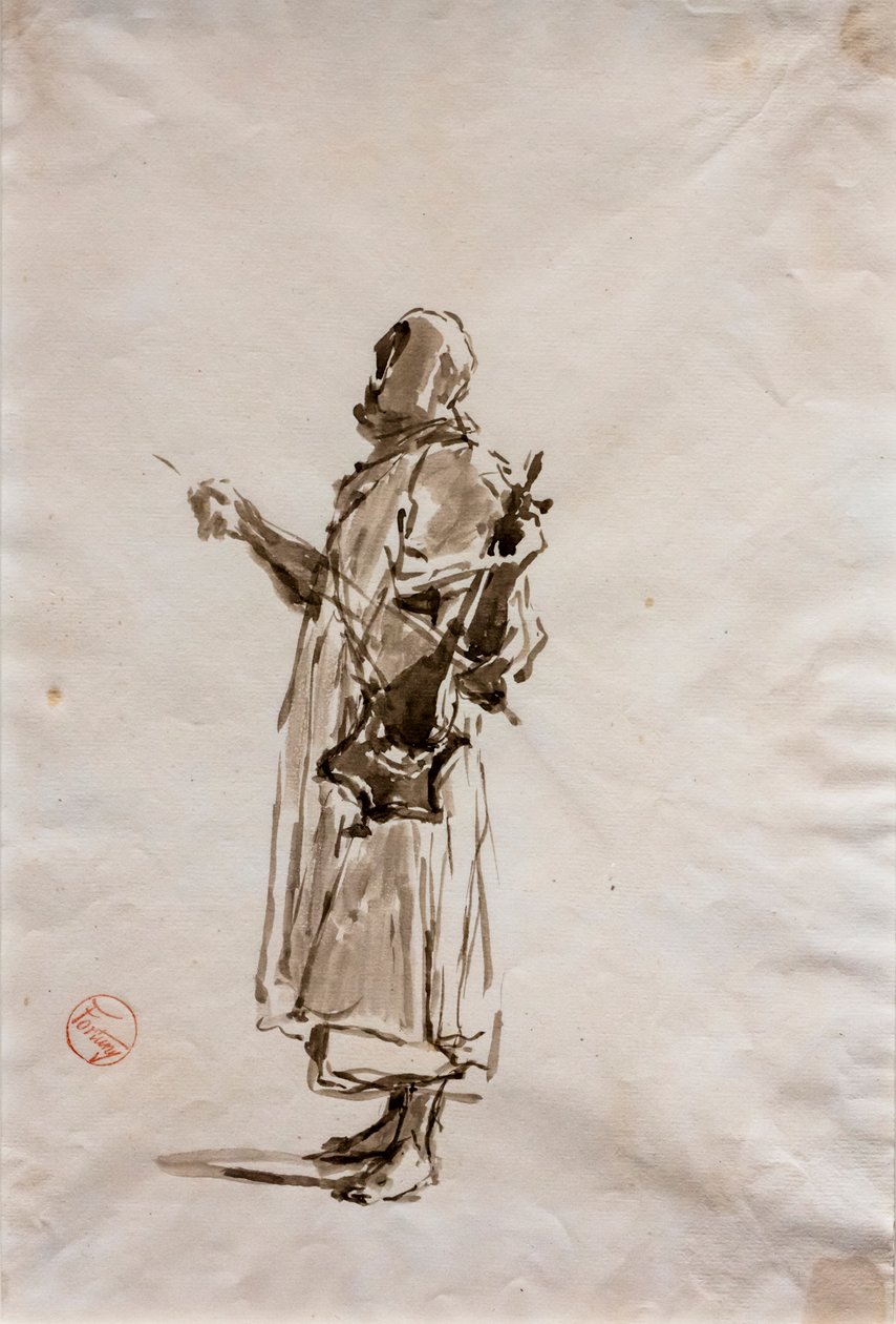 アラブの音楽家たち》のための習作、1872年頃（紙に水墨画） 作： 