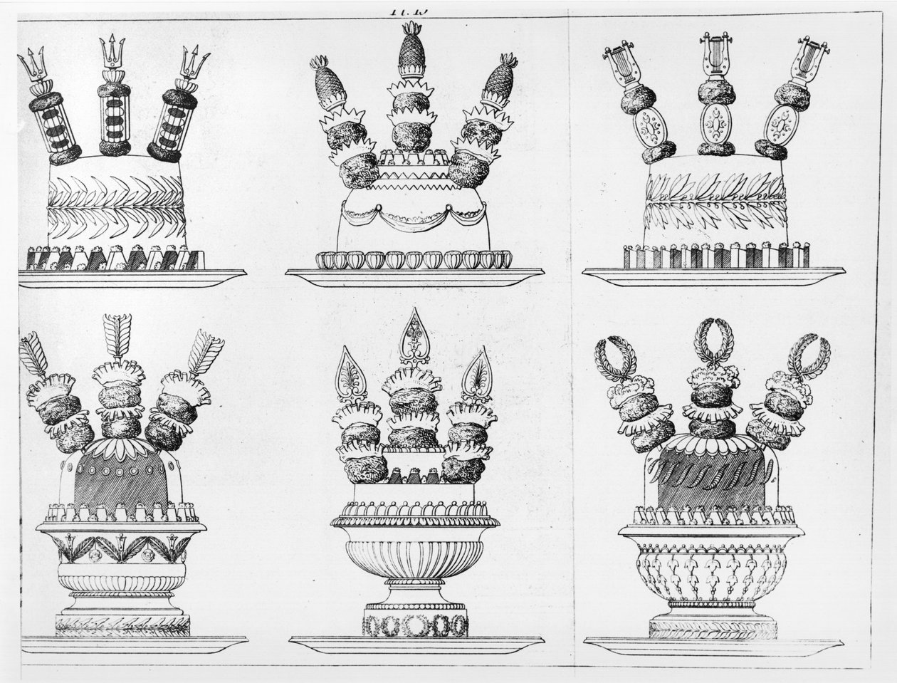 Antoine Caremeによる「Le Cuisinier parisien」による食品装飾のデザイン、1842年公開 作： マリー・アントワーヌ・カレーム