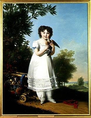 ナポレオーネ-エリーザバッキオチの肖像（1806-69）ピオンビーノ王女、1810年 作： マリー・ギルヘルム・ベノア