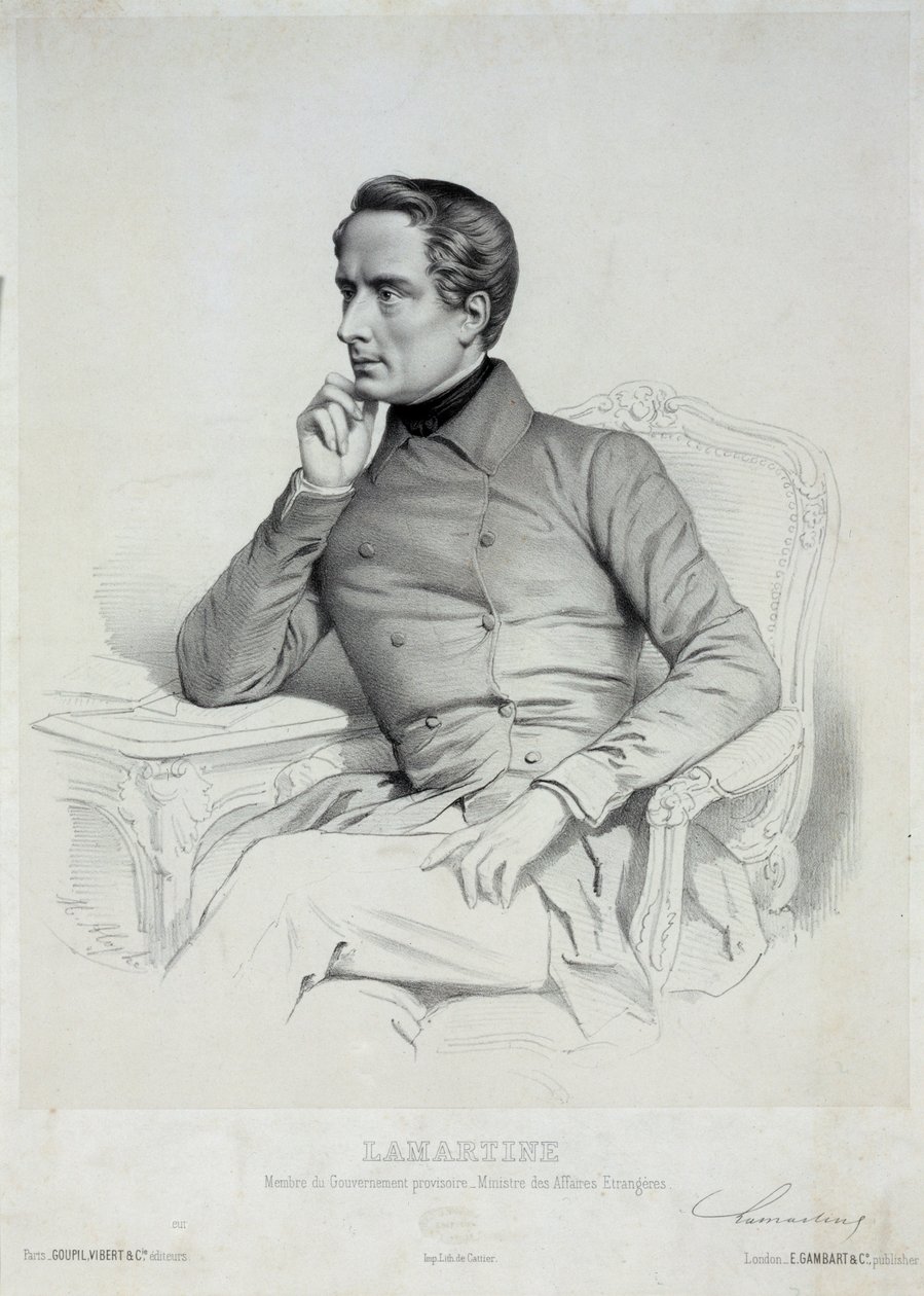 Alphonse de Lamartine 1790-1869 の肖像。 作： マリー・アレクサンドル・メヌエット・アロフ