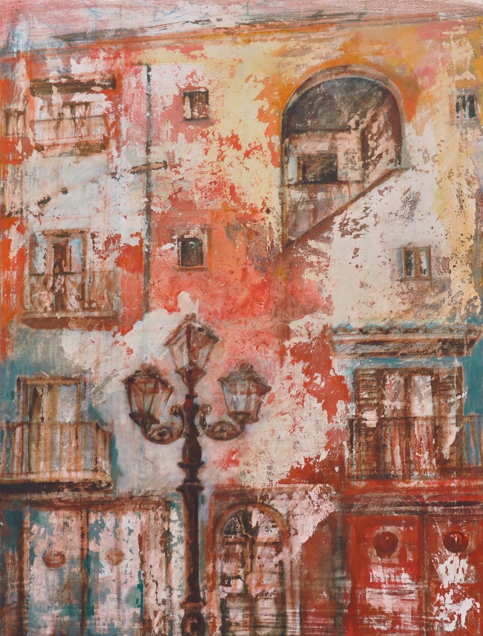 油彩画『街灯』 油彩画『街灯』