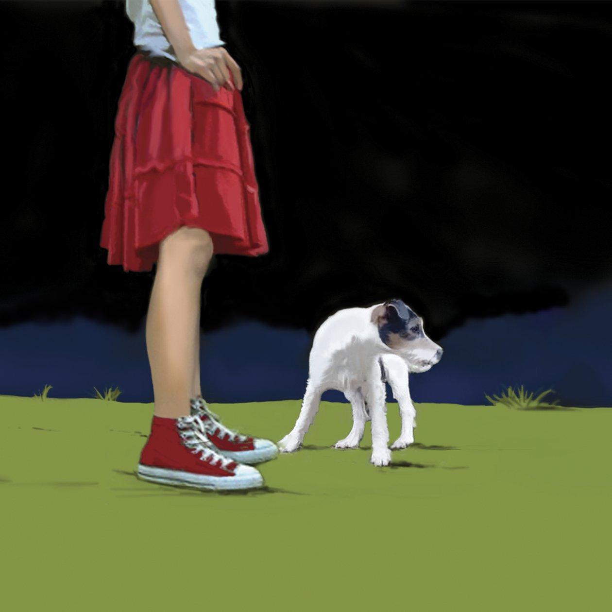 赤いスカートの女の子、2008（キャンバスにアクリル） 作： マージョリー・ワイス