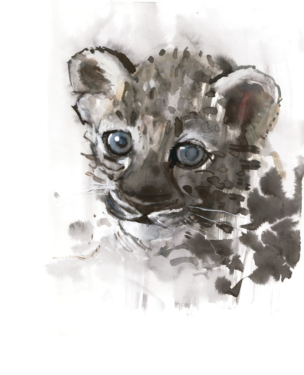 Blue Eyes（Arabian Leopard Cub）、2008年 作： マーク・アドリントン
