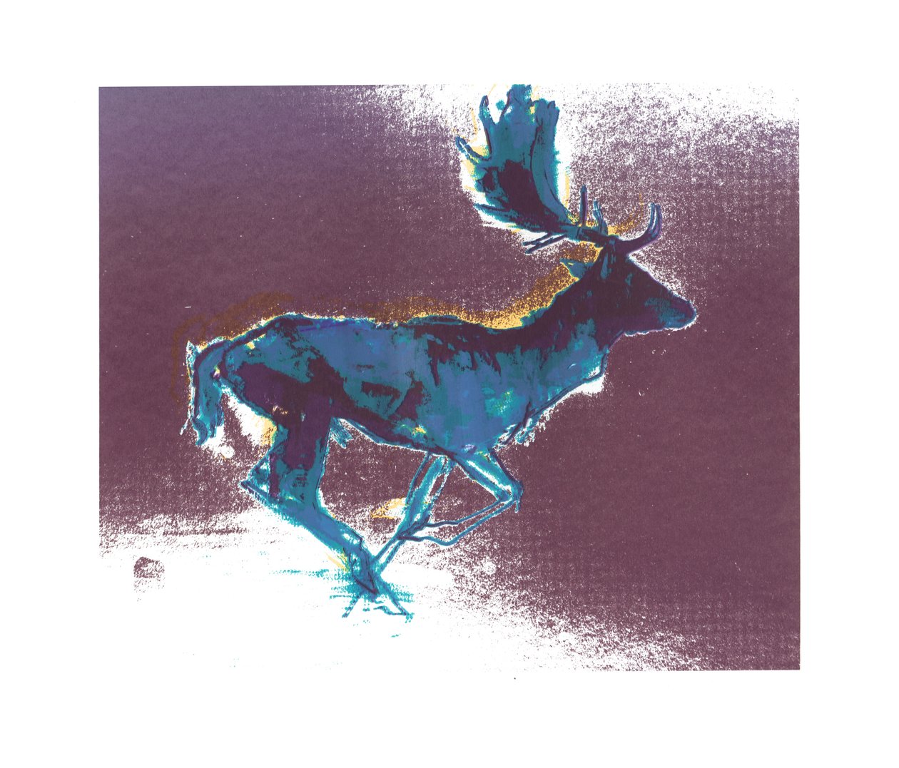 Fallow Buck（blueyellow shadow）、2015、（スクリーンプリント） 作： マーク・アドリントン