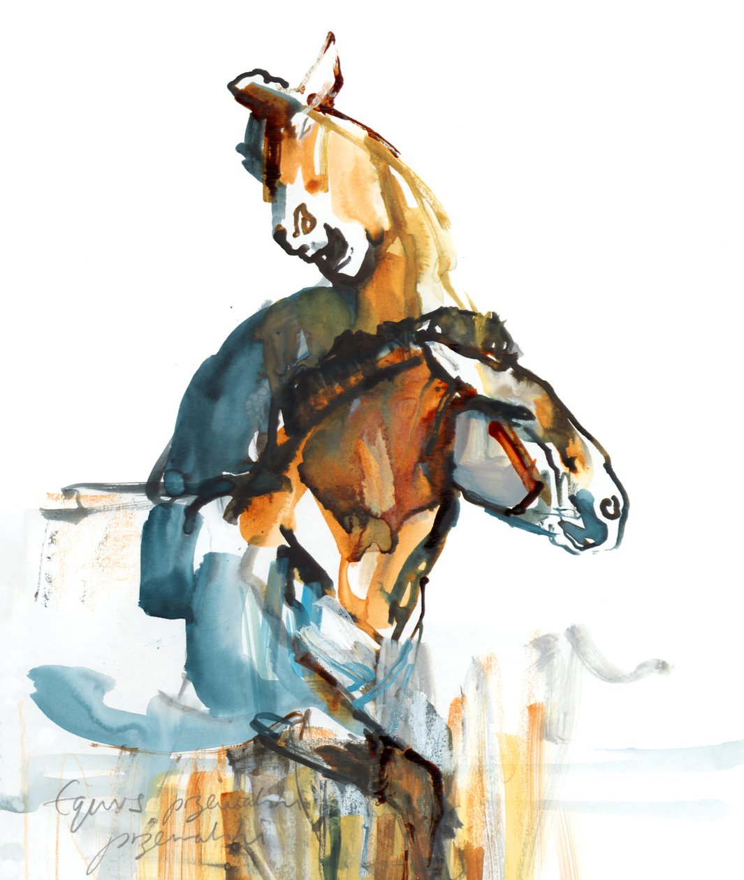 旧石器時代（Przewalski）、2013（sennelierインク、水彩、ガッシュ） 作： マーク・アドリントン
