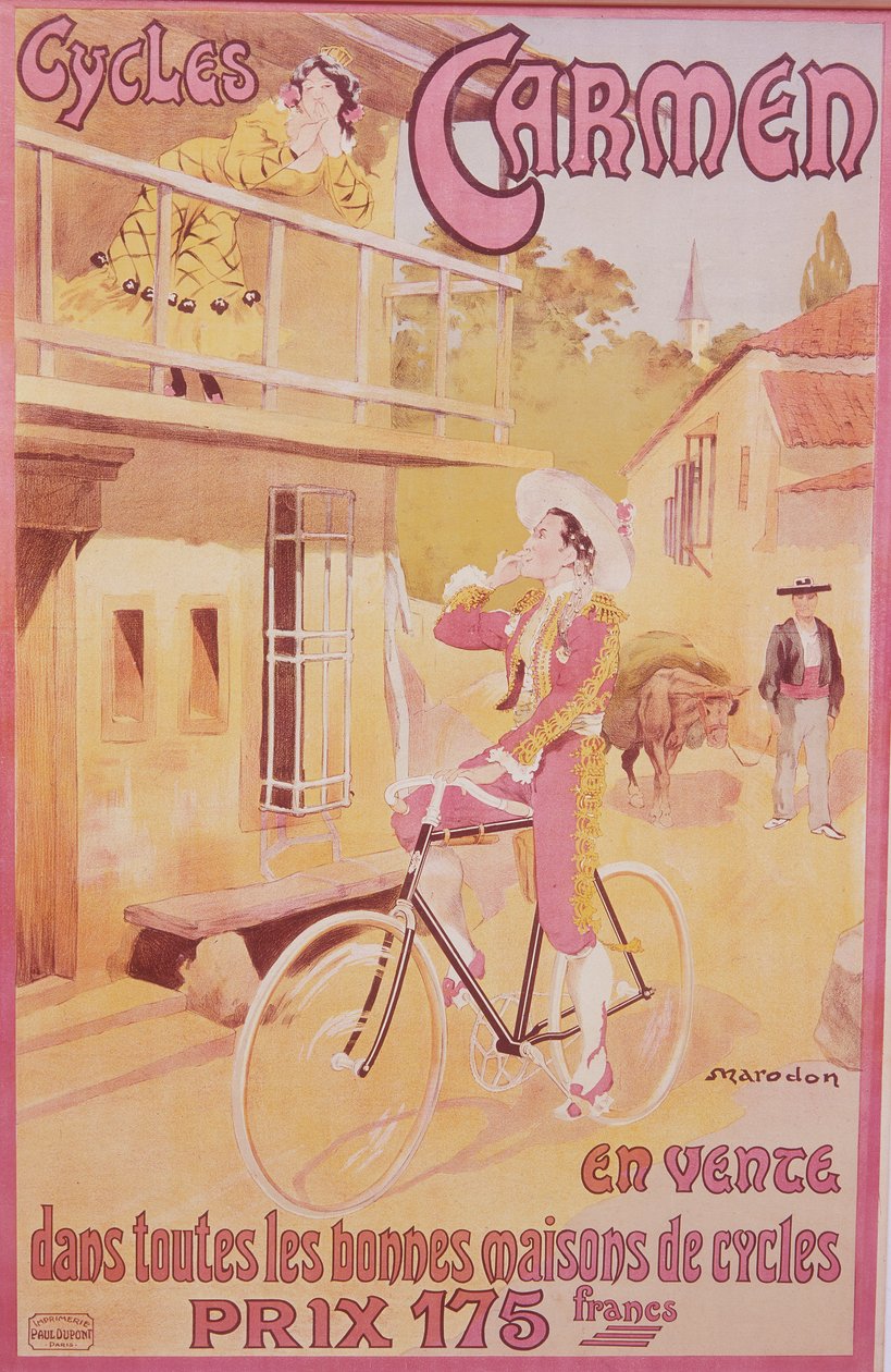 カルメン自転車の広告ポスター 19世紀後半～20世紀初頭 作： マロドン