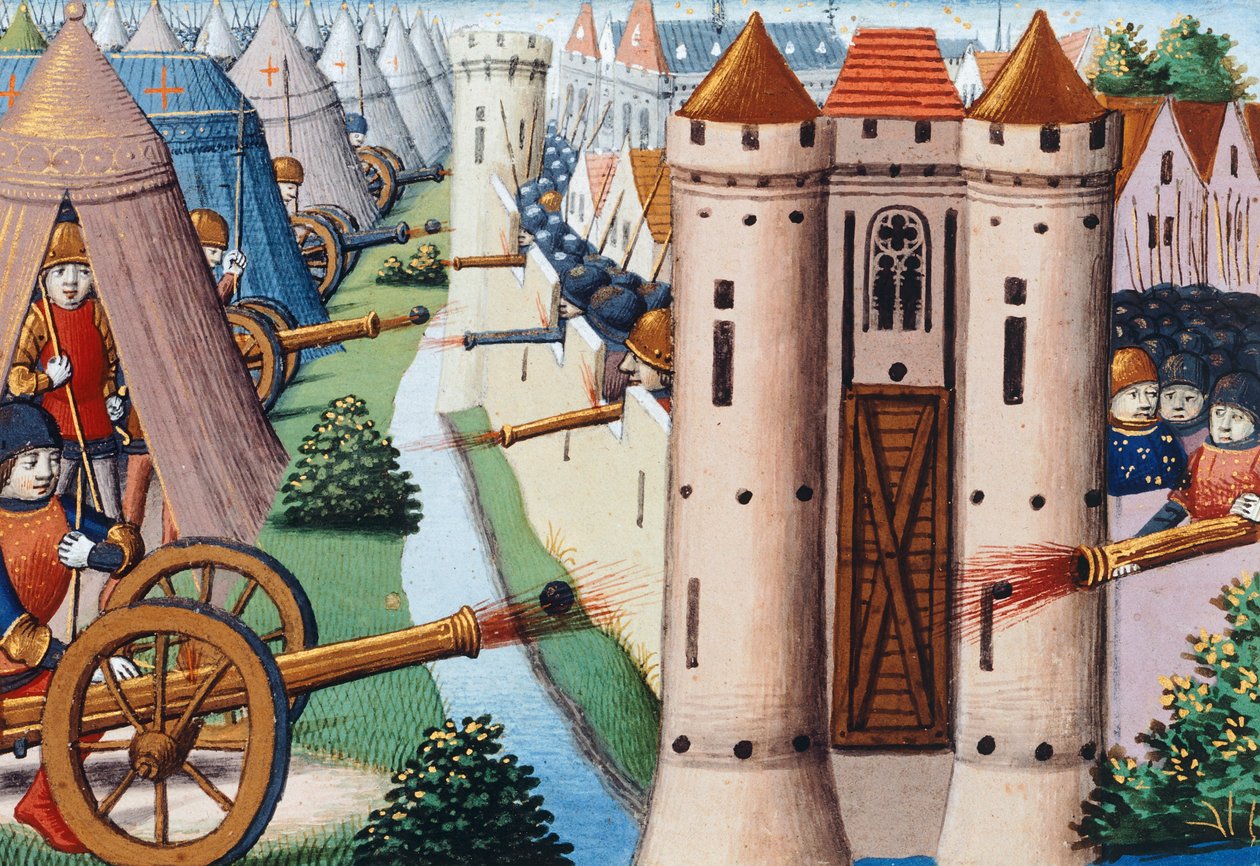 ルーアンの包囲戦（1418年7月～1419年1月）1484年、フォリオ19v、Vigiles de Charles VII 作： マーシャル・ド・パリ（fl.15世紀）