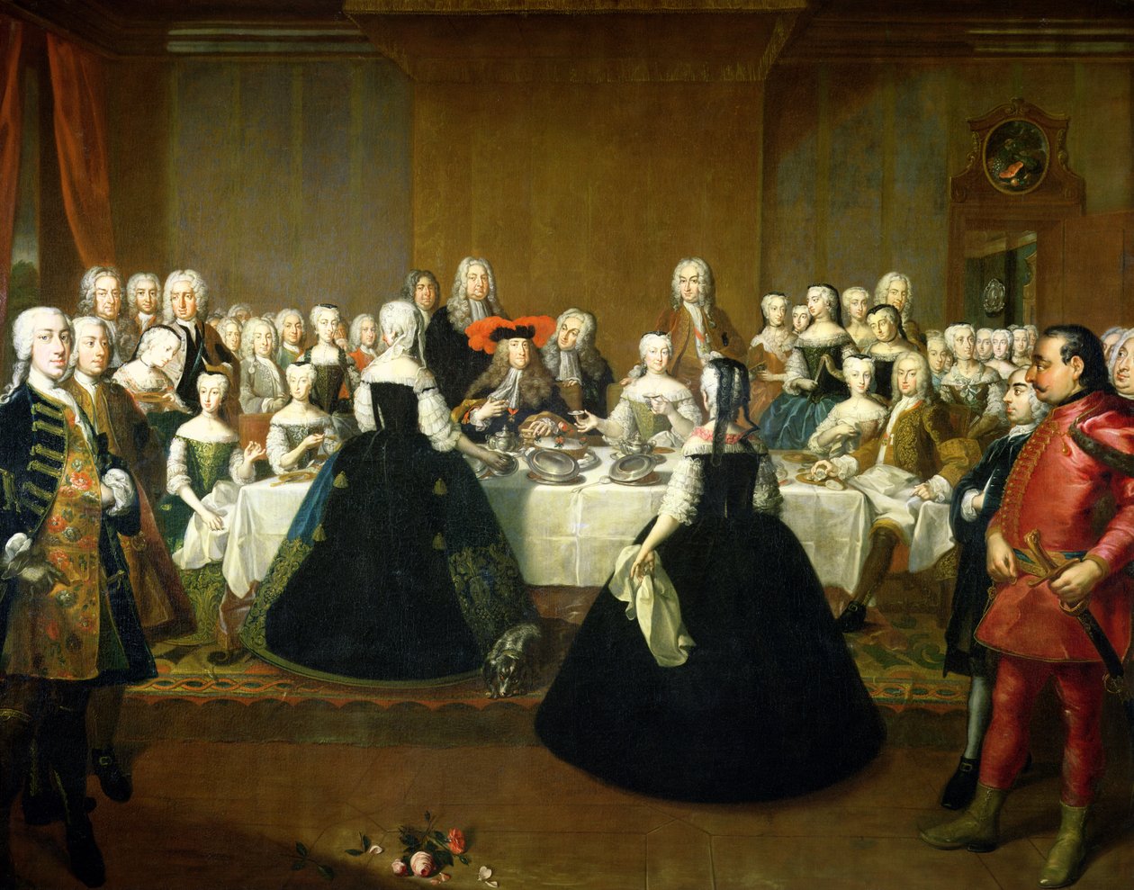 オーストリアの皇后マリアテレジアとロレーヌのフランシス、後にフランシス1世、1736年頃の結婚式の朝食 作： Martin II MytensまたはMeytens