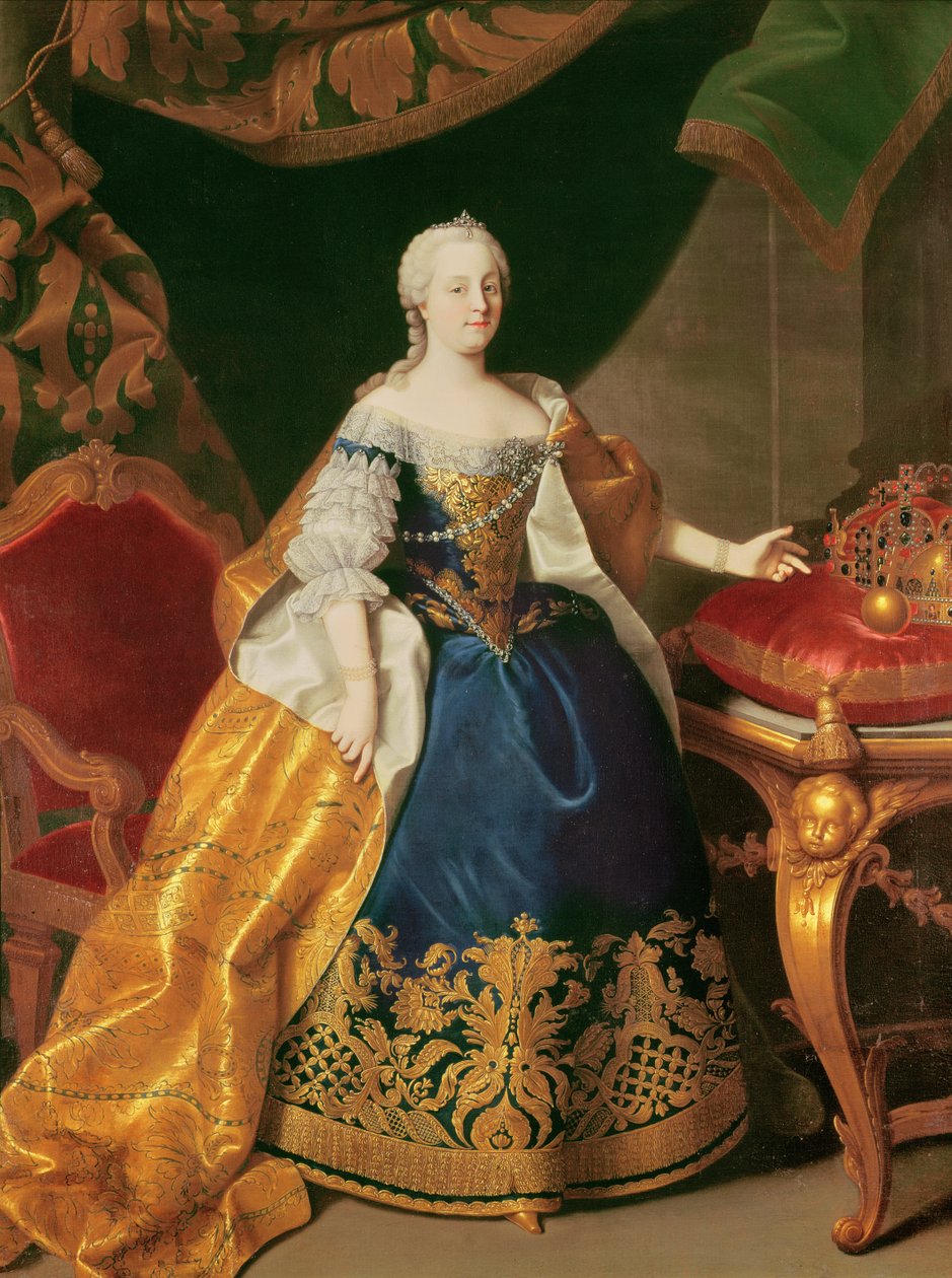 オーストリア（1717-80）の皇后マリアテレジアの肖像 作： Martin II MytensまたはMeytens