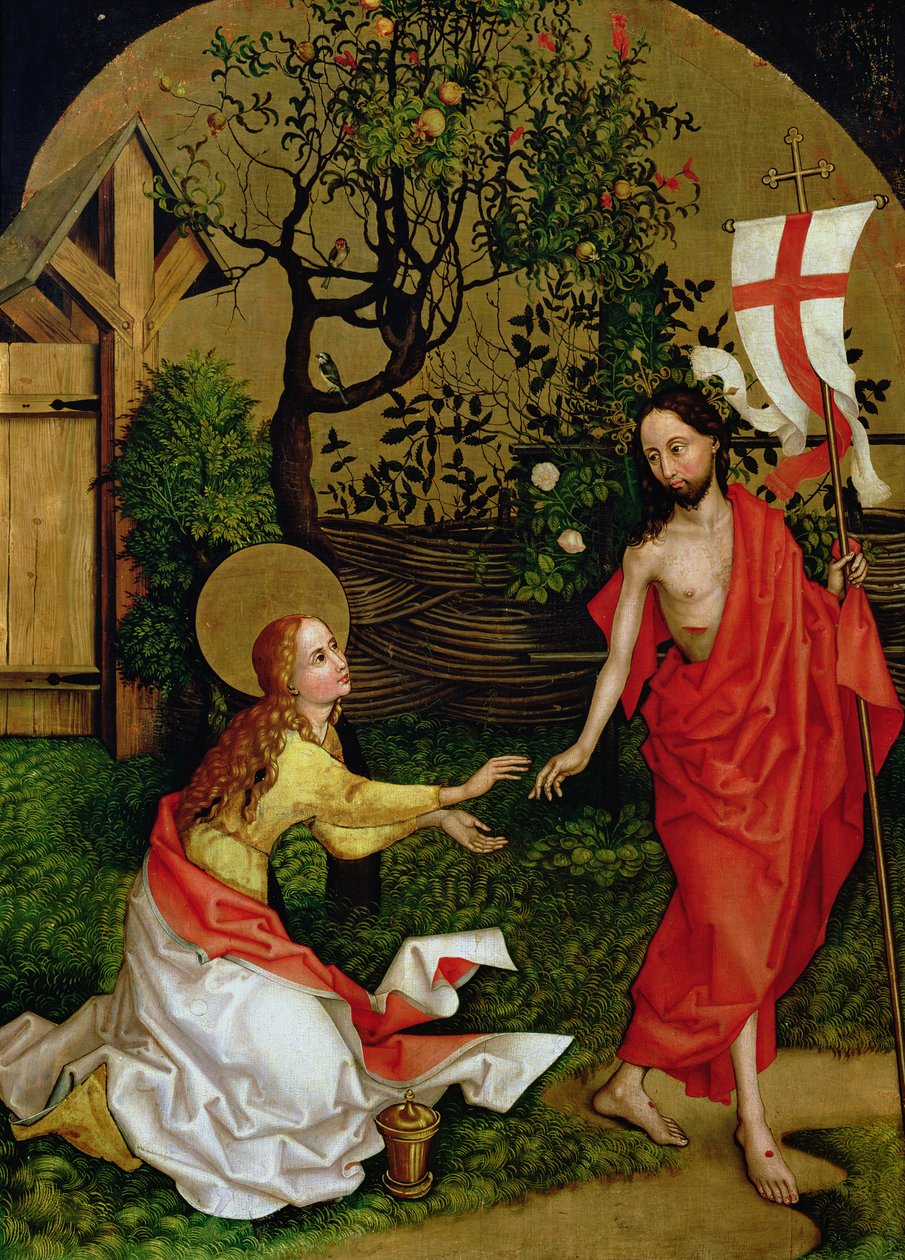 ドミニカ人の祭壇画：Noli Me Tangere、c.1470-80 作： マーティン・ショーンガウアー