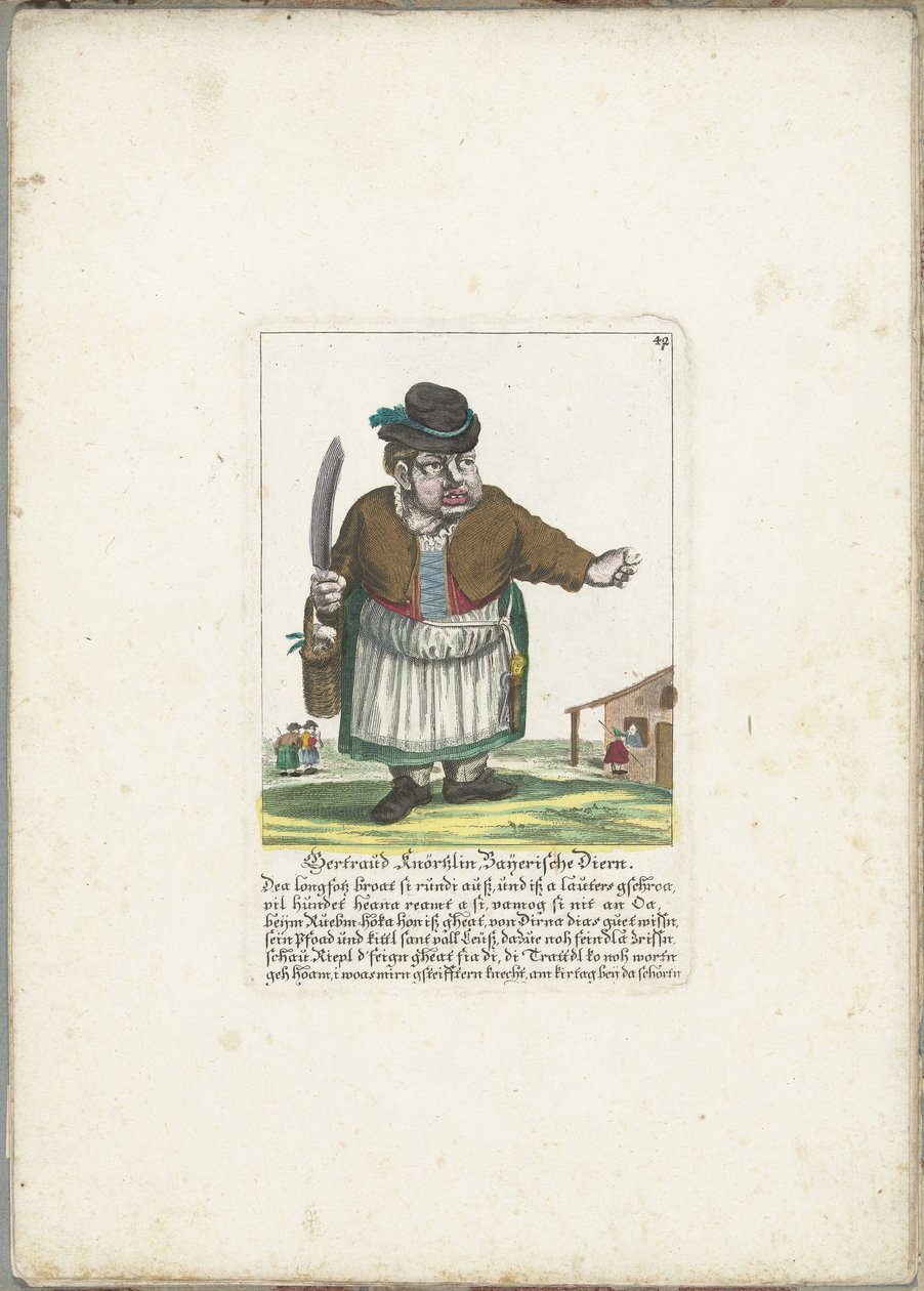 ゲルトラウト・クネルツリン、1710 年頃 Gertraud Knörtzlin, Baijerische Diern (オブジェクトのタイトル) Il Callotto resurcitato または Newly Furnished Small Cabinet (シリーズ タイトル) 作： マルティン・エンゲルブレヒト（帰属）