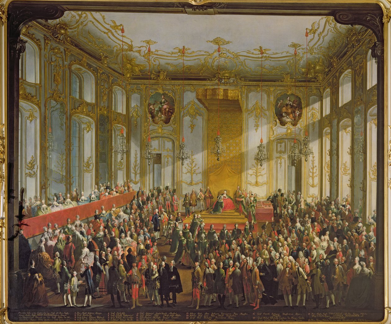 1764年の聖シュテファン勲章授与式でマリアテレジア皇后（詳細は66581を参照） 作： Martin II MytensまたはMeytens