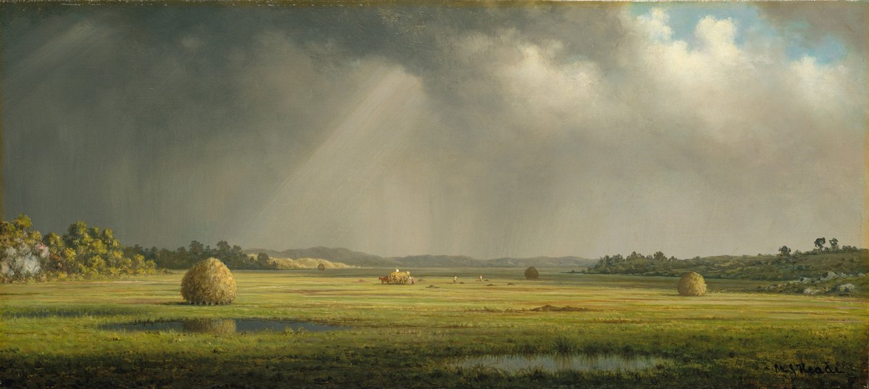 ニューベリーポートメドウズ、c.1876–81（キャンバスに油彩） 作： マーティン・ジョンソン・ヘッド