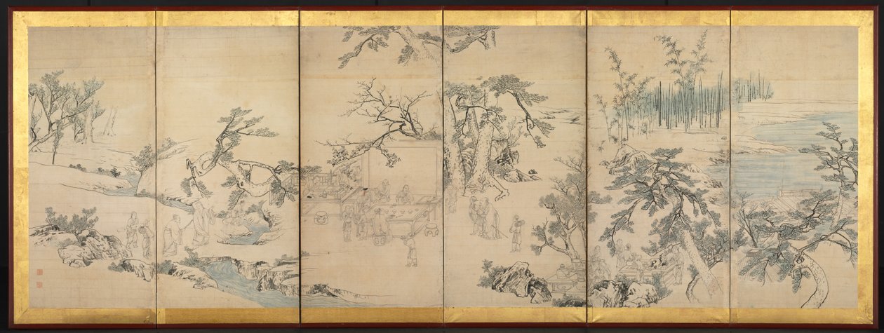 オーキッドパビリオンでの集まり、1700年代後半。 作： 丸山応挙
