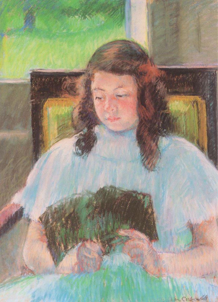 若い女の子の読書 作： メアリー・カサット