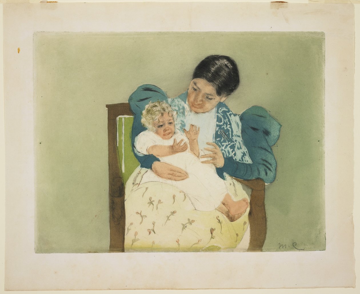 はだしの子c。 1896-97（アクアチントとドライポイントの色） 作： メアリー・カサット