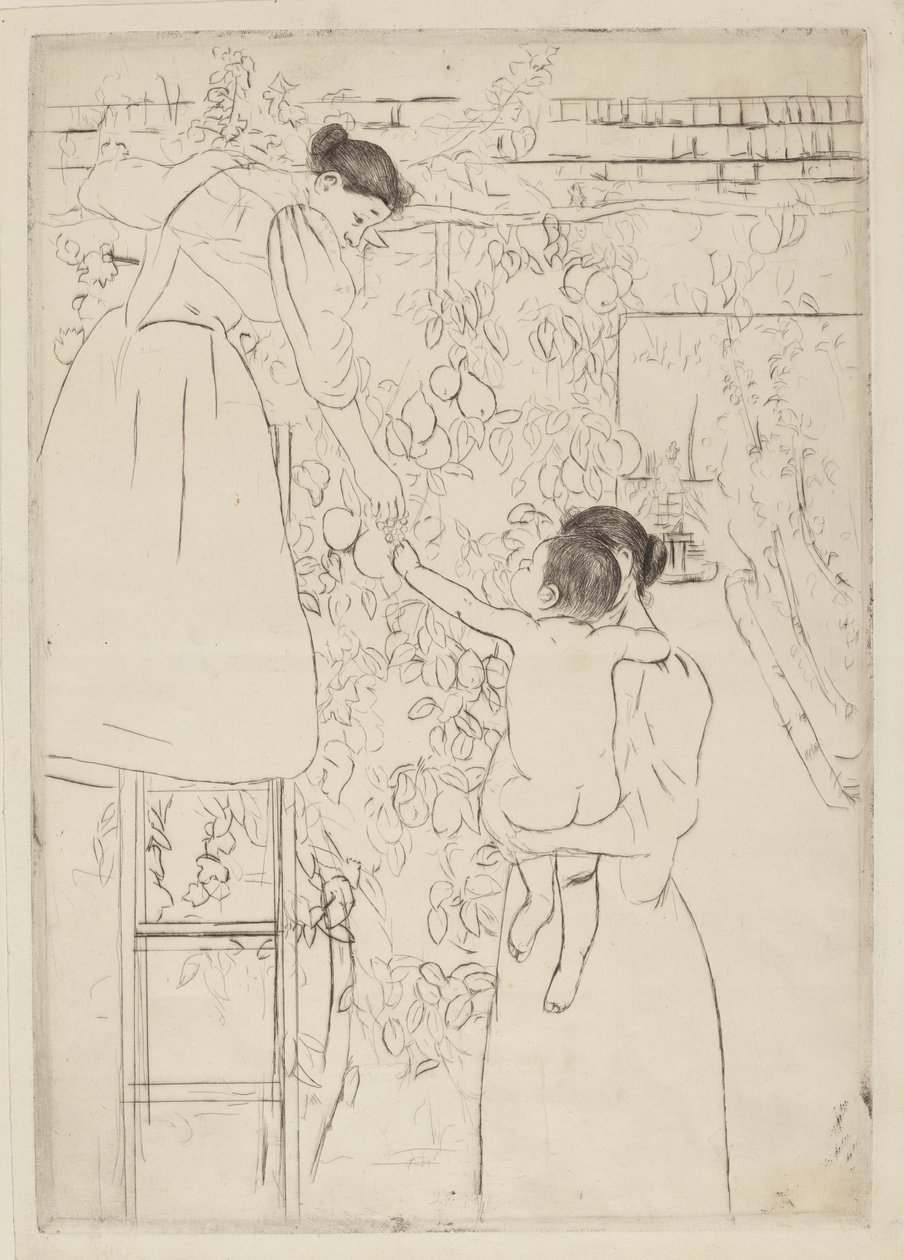 Gathering Fruit（1893年頃）。 作： メアリー・カサット