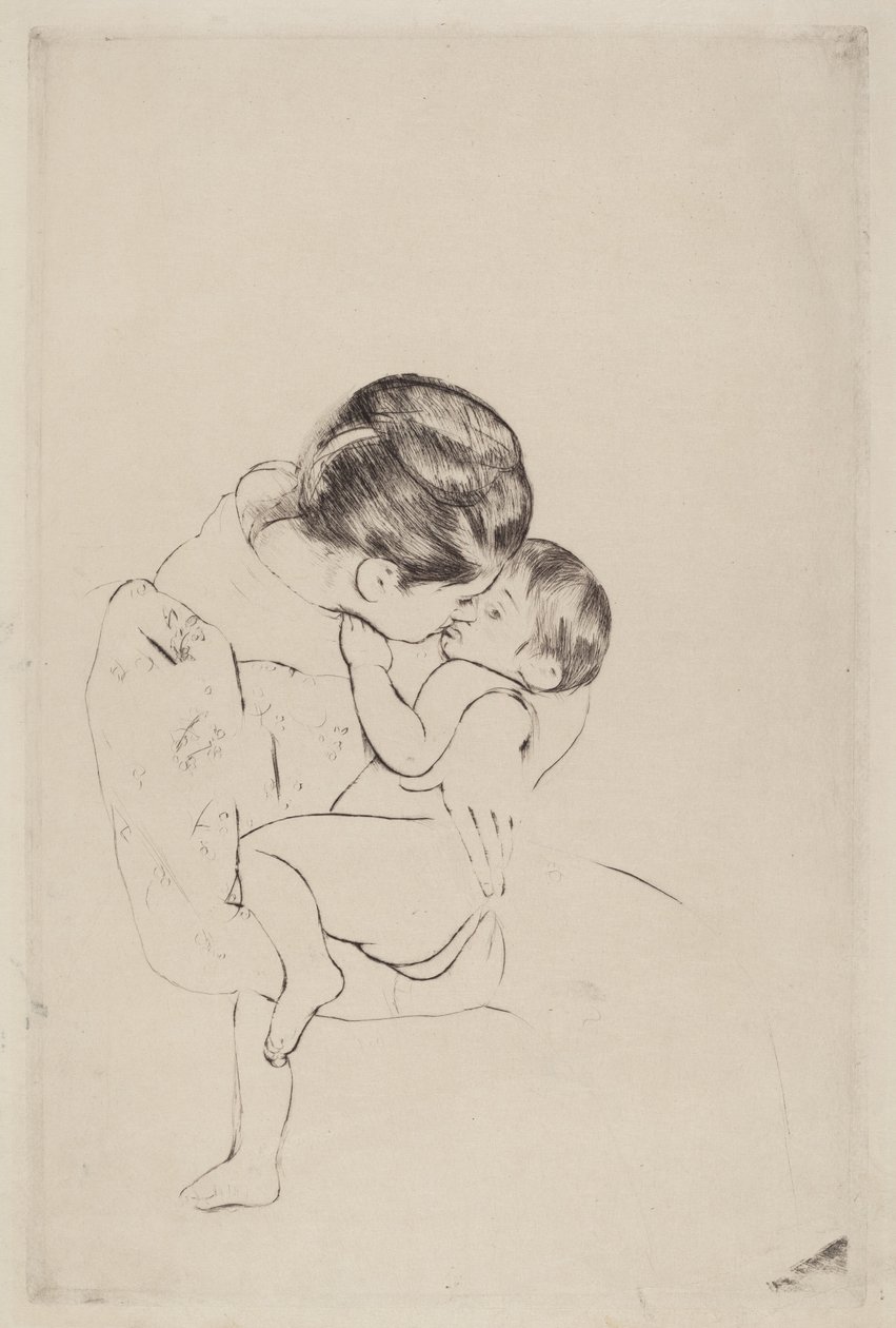母のキス、1890-1891。 作： メアリー・カサット
