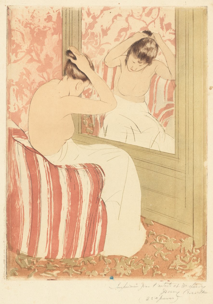 The Coiffure, 1890-1891. 作： メアリー・カサット