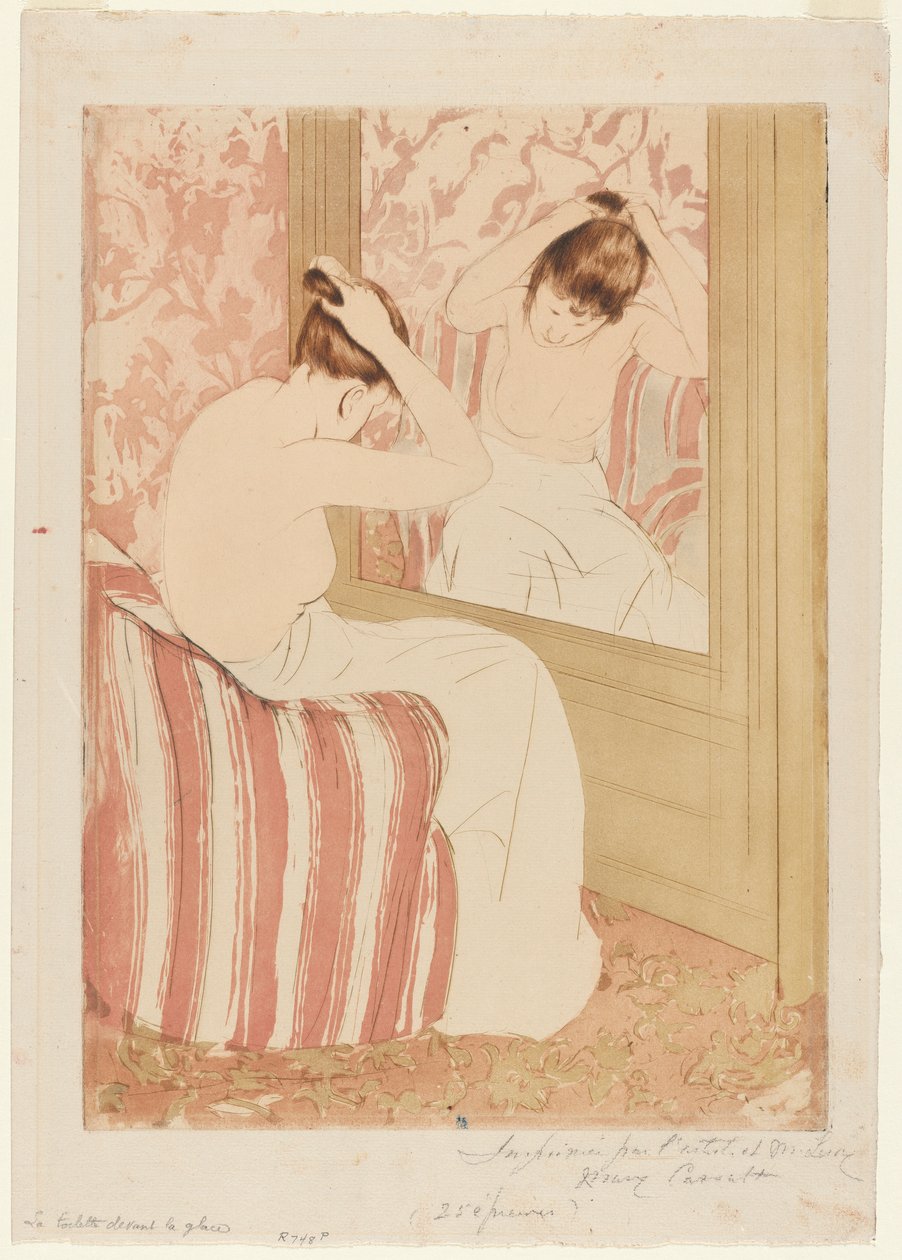 髪形、1890-1891。 作： メアリー・カサット