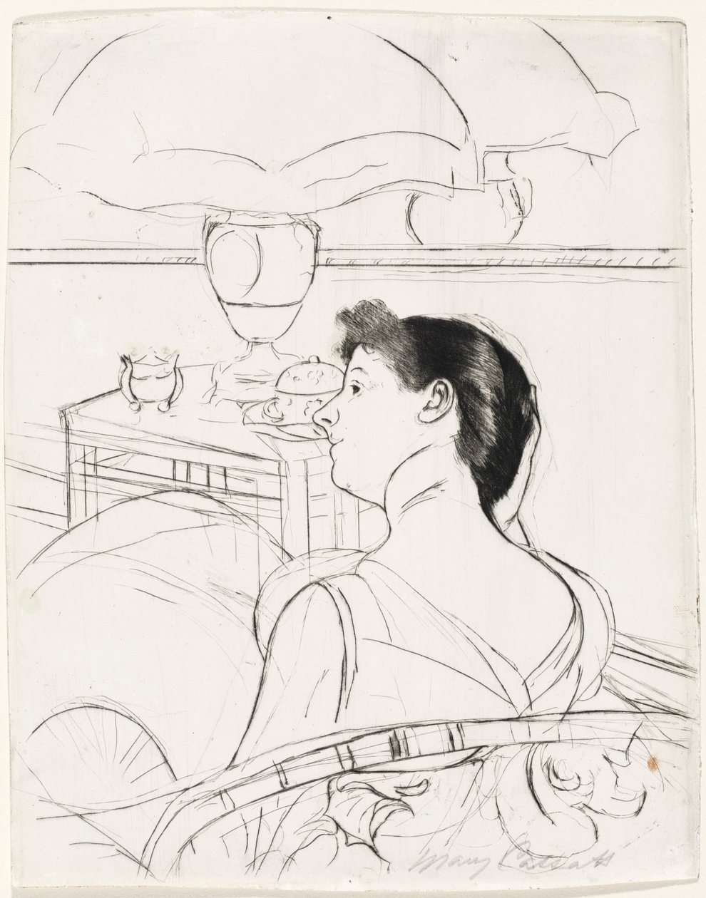 The Lamp, 1890-1891. 作： メアリー・カサット