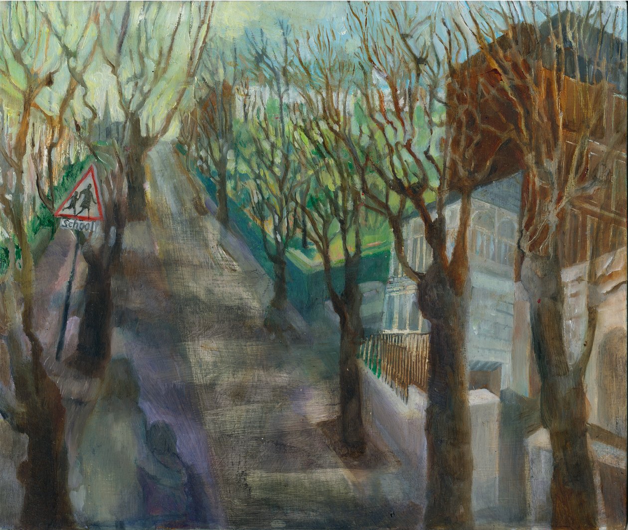 ラドブローク グローブのロックダウン: 7、ラドブローク スクエアに向けて、2021 年 (オイル オン ボード) 作： メアリー・クーパー