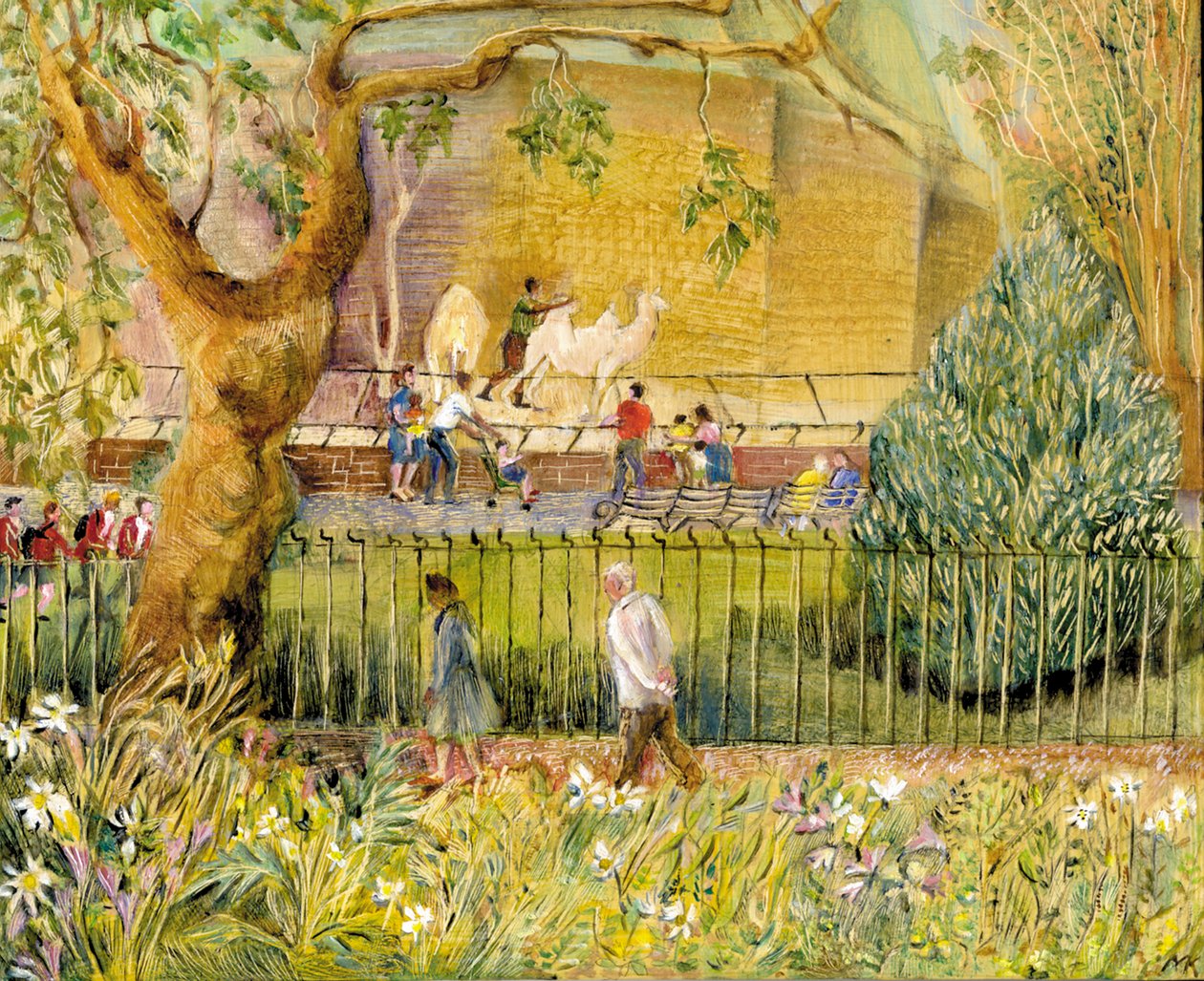 ロンドン動物園、ラクダ、2003年（船上油） 作： メアリー・クーパー