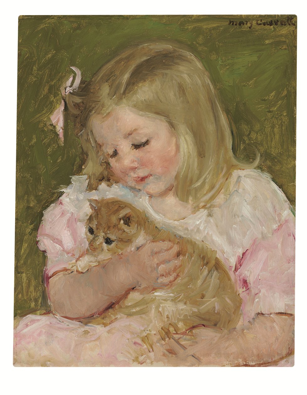 猫を抱くサラ 1907-08年頃 油彩・カンヴァス 作： メアリー・スティーブンソン・カサット