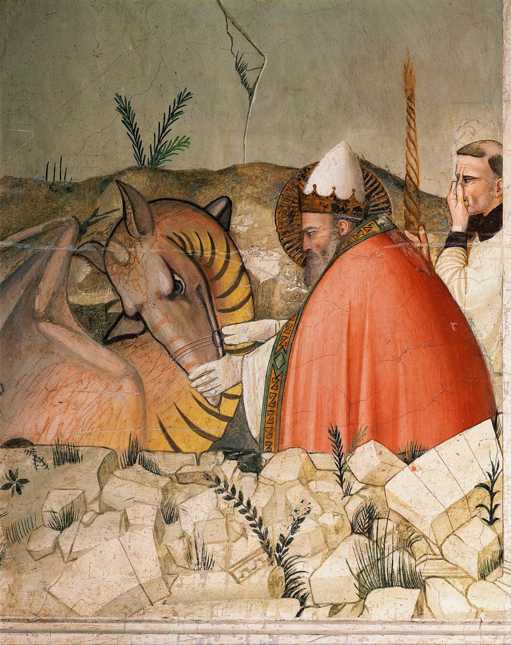 Episoden aus dem Leben von Papst Silvester I. Detail von Maso di Banco