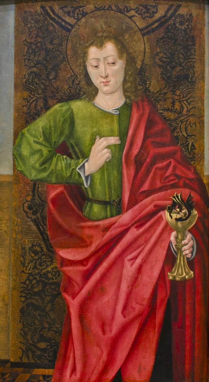 伝道者聖ヨハネと毒杯、c.1475 作： 聖ニコラスのマスター