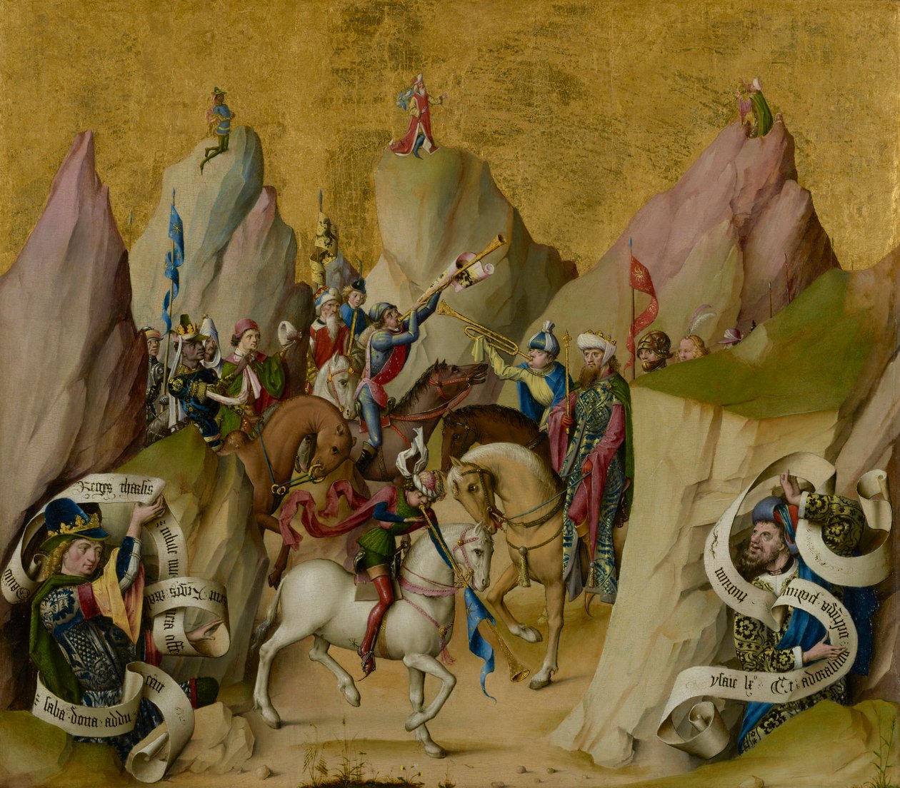 3人の王の出会い、デイビッドとイザヤ、c.1475 作： 聖バーソロミューの達人
