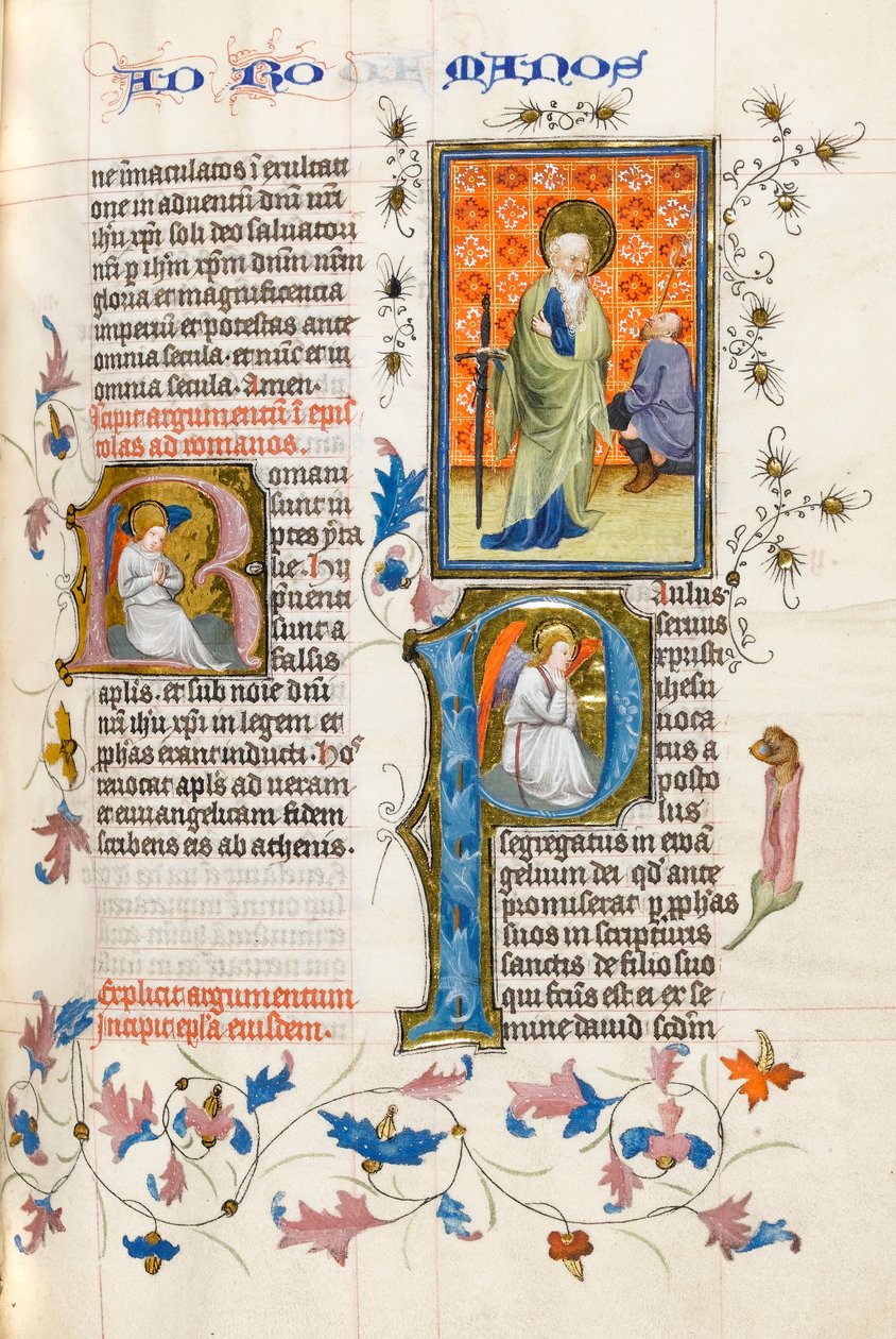 MS 289.III f.259rセントポールと槍でひざまずくメッセンジャーを見て剣 作： Zweder van Culemborgのマスター