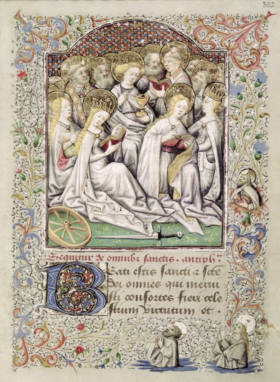 W.82 fol.302r Coetivy Book of Hours、c.1443からの聖母殉教者およびその他の聖人 作： ベッドフォード公爵のマスターベッドフォード公爵のマスター