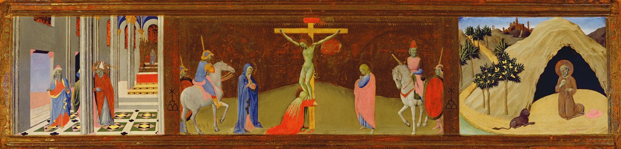 十字架の三連祭壇画、1436（パネル上のテンペラ） 作： オセルヴァンツァのマスター