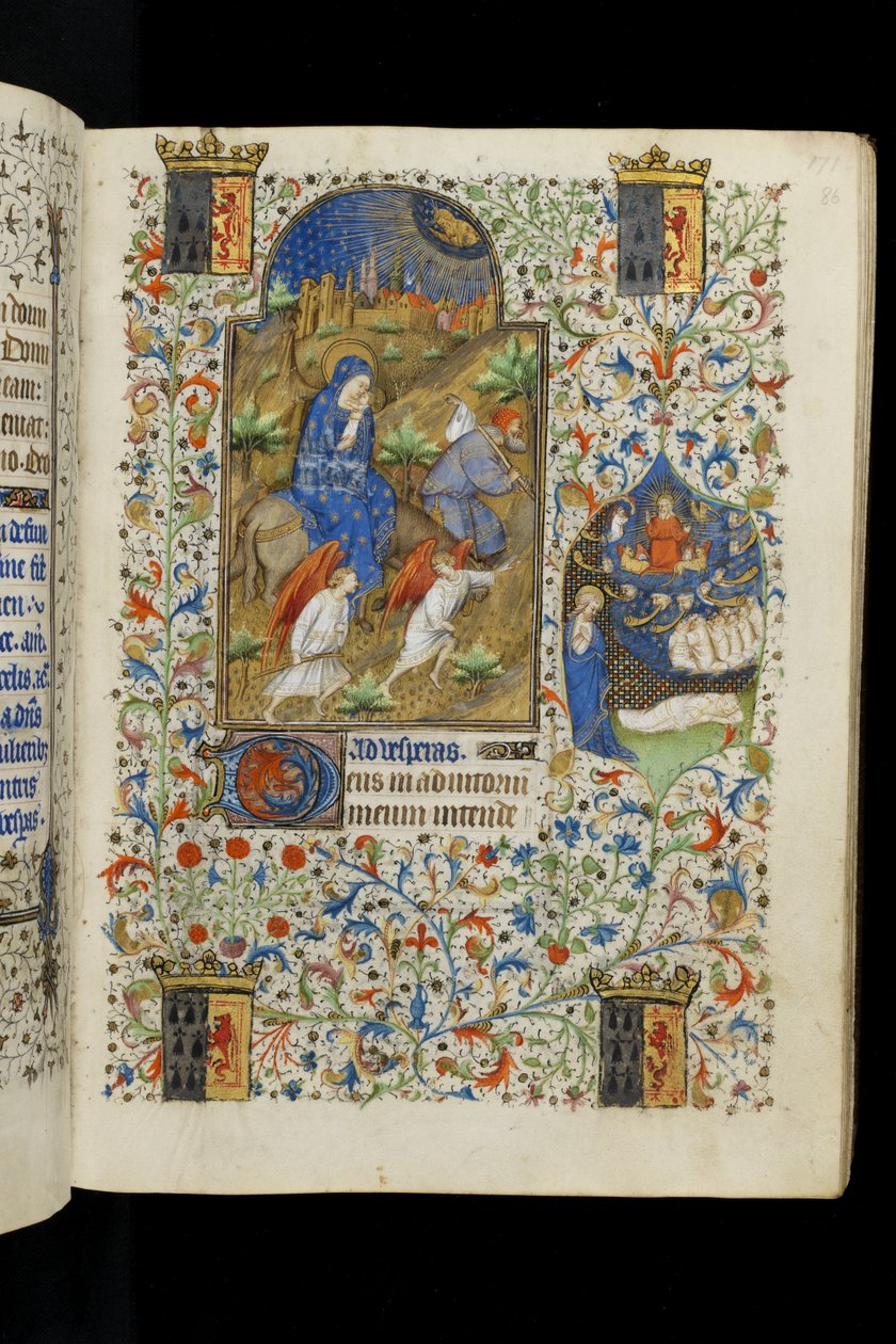 Ms 62 f.86rエジプトへの飛行、時間の書、c.1418から 作： Rohan Hoursのマスター