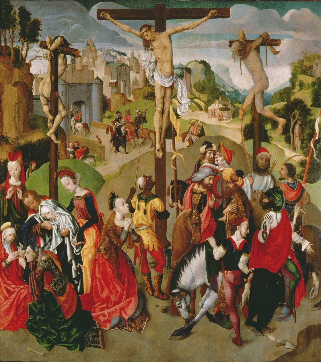 はりつけ三連祭壇画の中央パネル、1490年代 作： 乙女座インテルバージンのマスター
