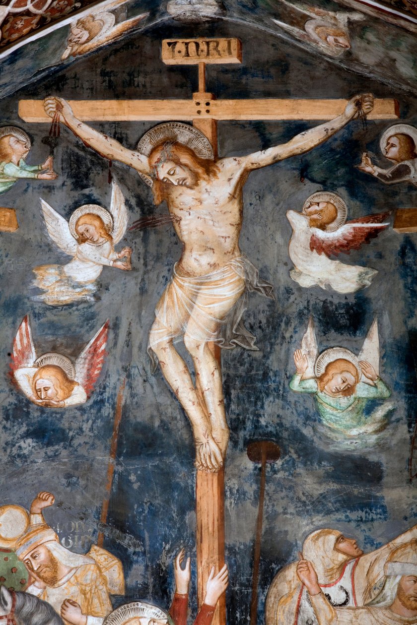 碑文INRIでキリストを表すはりつけの詳細