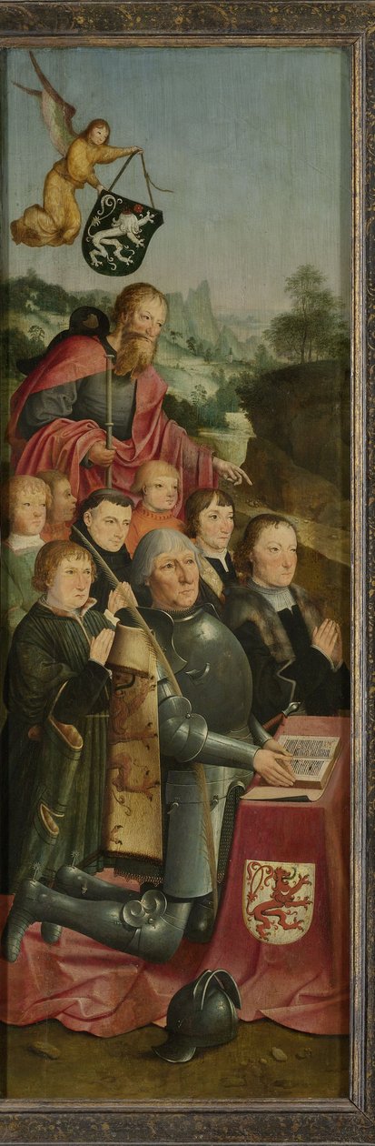8人の男性の肖像が描かれたメモリアル・パネル 作： アルクマールのマスター
