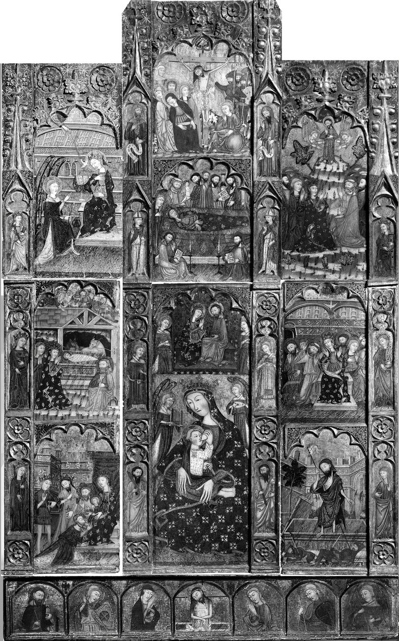 Retable、14 世紀後半または 15 世紀初頭。 作： キューベルのマスター