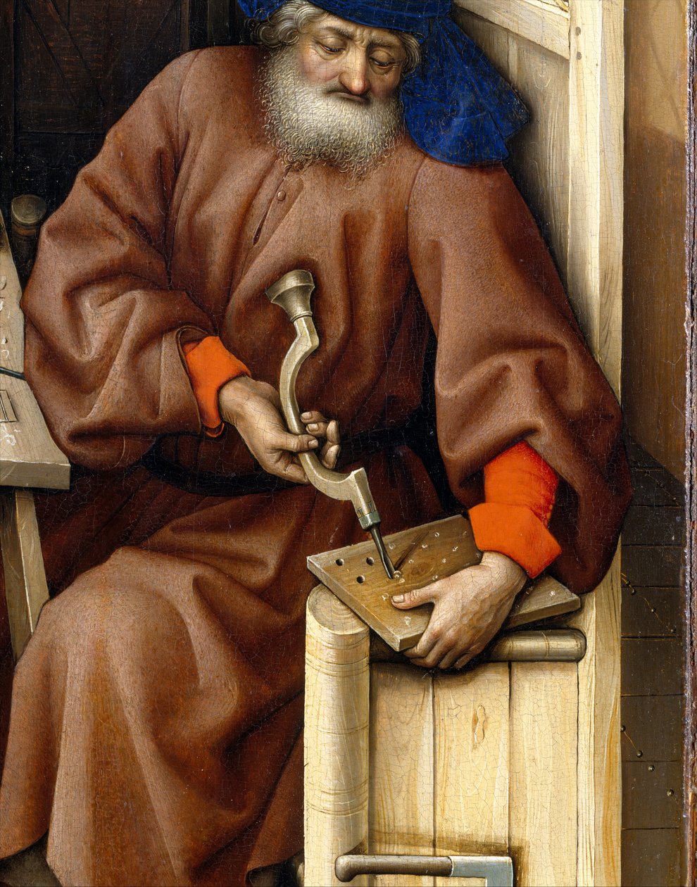 受胎告知の三連祭壇画（メローデの祭壇画）、142732年（オークの油彩）