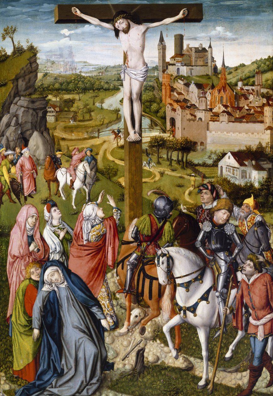 はりつけ、c.1465-70（木の上のテンペラと油） 作： ゲオルクミューリッヒのマイスターリンクロニクル属性のマスター。 Georg Muehlichs Meisterlin Chronicle attrのマスターへに