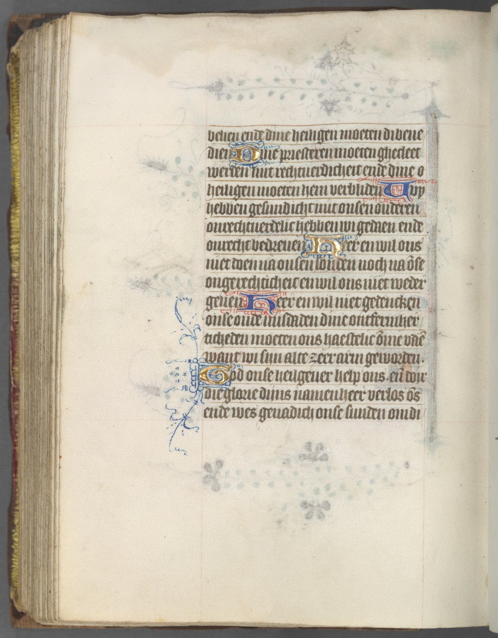 ユトレヒトの時間利用法：fol。 174v、テキスト、c。 1460-1465。 作： Gijsbrecht van Brederodeのマスター