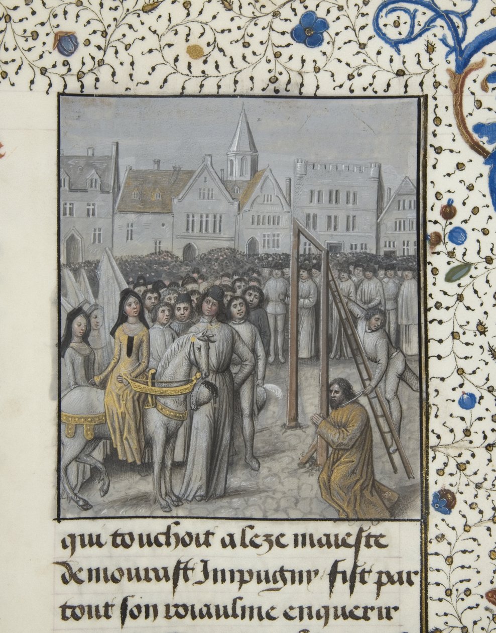 Ms 659 fol.78r ギヨーム・ユゴネの処刑 作： ブルゴーニュのマリアのマスター