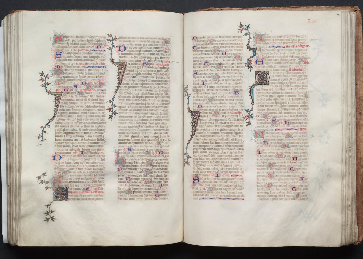 ゴータ・ミサールFol.105v、テキスト、1375年頃。 作： ボケテの達人